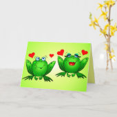 Carte Joyeux Anniversaire Noms Cute Grenouilles de Dessi (Fleur jaune)