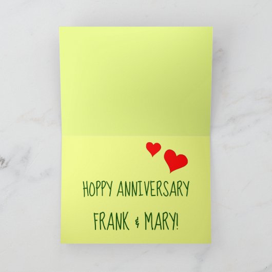 Carte Joyeux Anniversaire Noms Jolis Cœurs de grenouille (Intérieur)