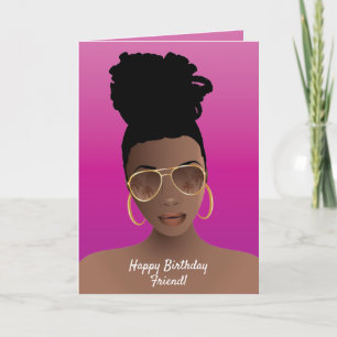 Carte Joyeux anniversaire ! Nuances de femme noire et ha