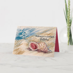 Carte Joyeux Anniversaire Ocean Triton Trumpet Snail She