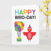 Carte Joyeux Anniversaire-oiseau | Joyeux Anniversaire  (Fleur jaune)