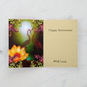 Carte Joyeux Anniversaire Oiseaux Cadre Doré Flora (Intérieur)