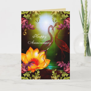 Carte Joyeux Anniversaire Oiseaux Gold Frame Flora