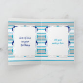 Carte Joyeux anniversaire oncle bleu et gris photo (Intérieur)