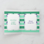 Carte Joyeux Anniversaire oncle vert et bleu photo (Intérieur)