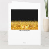 Carte Joyeux Anniversaire or arc avec étincelle sur noir (Dos)