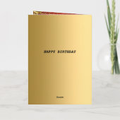 Carte Joyeux Anniversaire Or et Rouge (Dos)