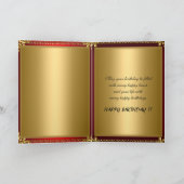 Carte Joyeux Anniversaire Or et Rouge (Intérieur)