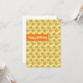 Carte Joyeux Anniversaire Oranges Citrus Rétro Fruitées (Devant/Arrière en situation)