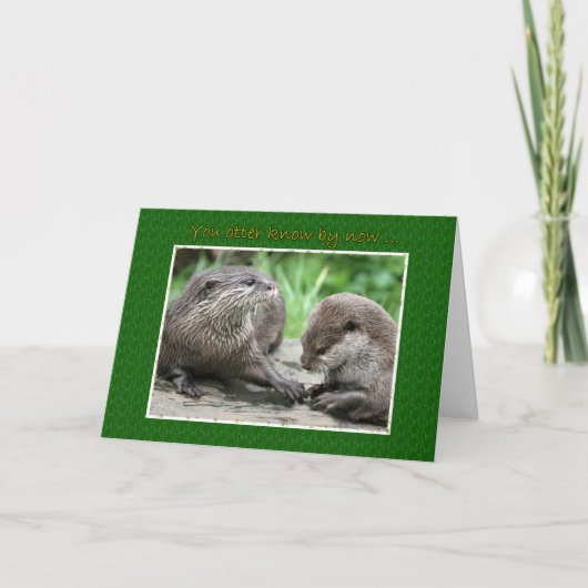 Carte Joyeux anniversaire Otter Couple (Devant)