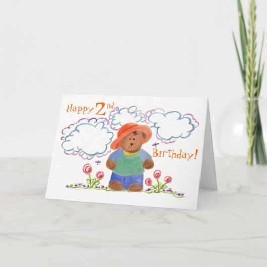 Carte Joyeux anniversaire Ours Brown Enfants Art (Devant)