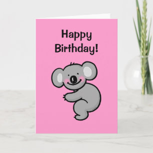 Carte Joyeux anniversaire (ours de koala)