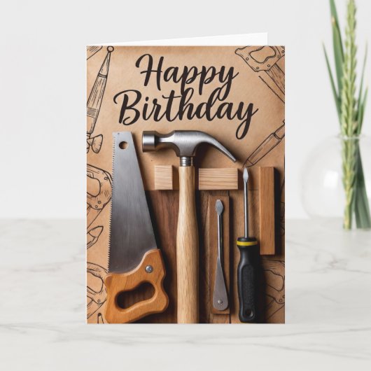 Carte Joyeux Anniversaire - outils (Devant)