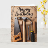 Carte Joyeux Anniversaire - outils (Fleur jaune)