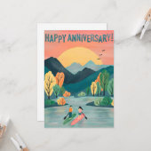 Carte Joyeux anniversaire Paddleboard SUP Paddleboard (Devant/Arrière en situation)