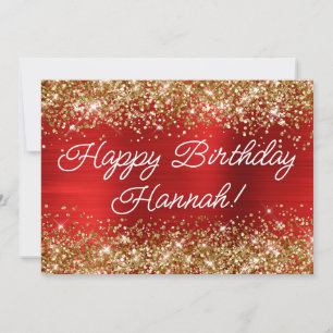 Carte Joyeux Anniversaire Paillettes Dorées Feuille de C