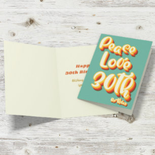 Carte Joyeux Anniversaire Paix Amour Groovy Coucher de S