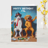 Carte Joyeux anniversaire, Pal (Fleur jaune)