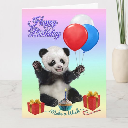 CARTE JOYEUX ANNIVERSAIRE PANDA (Devant)