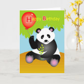 Carte Joyeux Anniversaire Panda (Fleur jaune)