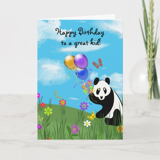 Carte Joyeux Anniversaire Panda (Devant)