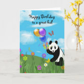 Carte Joyeux Anniversaire Panda (Fleur jaune)