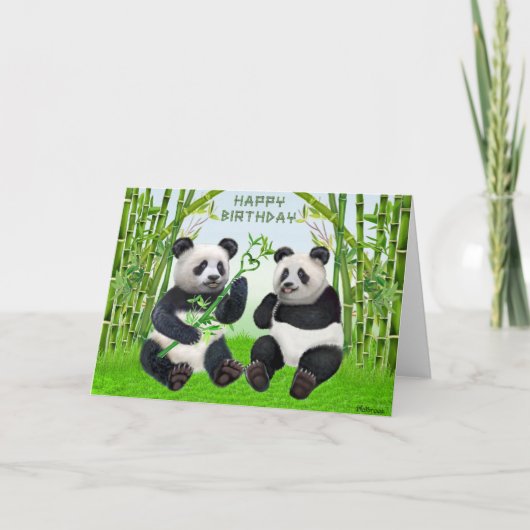 Carte Joyeux Anniversaire Panda (Devant)