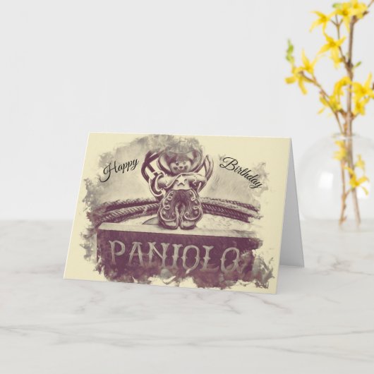 Carte Joyeux anniversaire Paniolo (Fleur jaune)