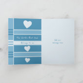 Carte Joyeux anniversaire papa bleu photo salutation (Intérieur)