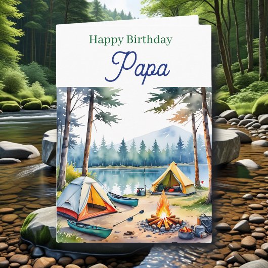 Carte Joyeux anniversaire Papa | Boîte d'articles de pê