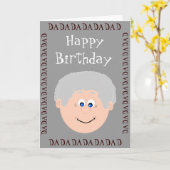 Carte Joyeux anniversaire papa cheveux gris du fils (Fleur jaune)