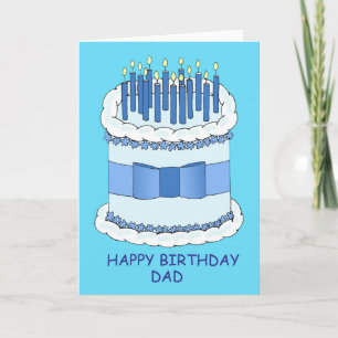 Carte Joyeux anniversaire papa gâteau et bougies