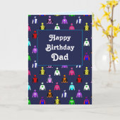 Carte Joyeux anniversaire Papa Horse Racing (Fleur jaune)