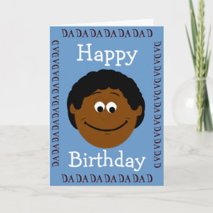 Carte Joyeux anniversaire Papa Peau noire (Fils)