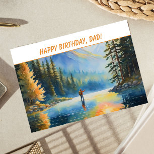 Carte Joyeux Anniversaire Papa Pêcheur à la Mouche