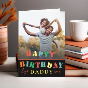 Carte Joyeux Anniversaire Papa Photo Coloré 