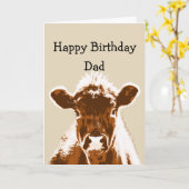 Carte Joyeux anniversaire Papa Vache Joke Humour (Fleur jaune)