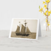 Carte Joyeux anniversaire papa - Vieux navire (Fleur jaune)