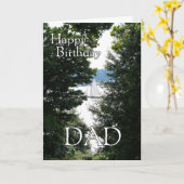 Carte Joyeux anniversaire Papa-Voilier à travers les arb (Fleur jaune)