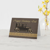 Carte Joyeux anniversaire Papa Voiture classique (Fleur jaune)