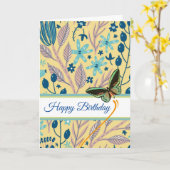 Carte Joyeux Anniversaire papillon Dreams prendre l'avio (Fleur jaune)