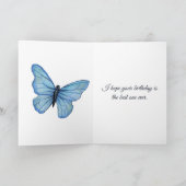 Carte Joyeux anniversaire, papillon et fleurs (Intérieur)