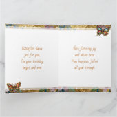 Carte Joyeux Anniversaire Papillon et Fleurs Impasto Bea (Intérieur)