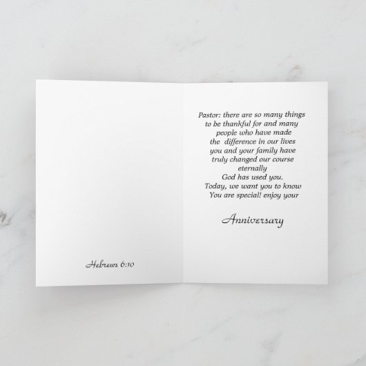 Carte Joyeux Anniversaire "Pasteur (Intérieur)