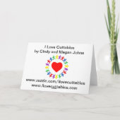 Carte Joyeux anniversaire Patricia avec des coeurs et (Dos)