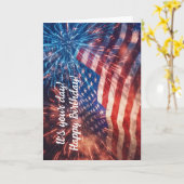 Carte Joyeux anniversaire patriotique (Fleur jaune)