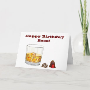 Carte Joyeux Anniversaire Patron Avec Whisky Et Chocolat