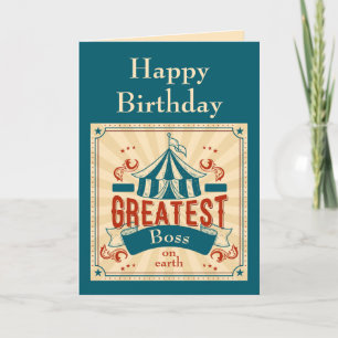 Carte Joyeux Anniversaire Patron Singes de Cirque Drôle