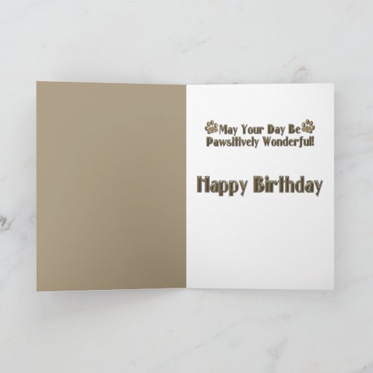 Carte Joyeux anniversaire - pattes en pierre - berger (Intérieur)