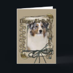 Carte Joyeux anniversaire - pattes en pierre - berger<br><div class="desc">Ce qui pourrait indiquer le joyeux anniversaire mieux que ce chien de berger australien vous aidant à célébrer !</div>